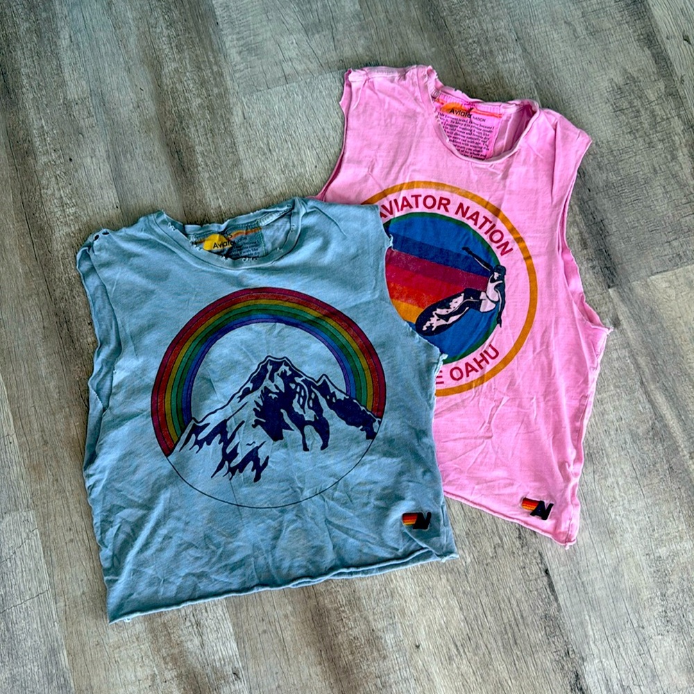 Two aviator nation tank tops